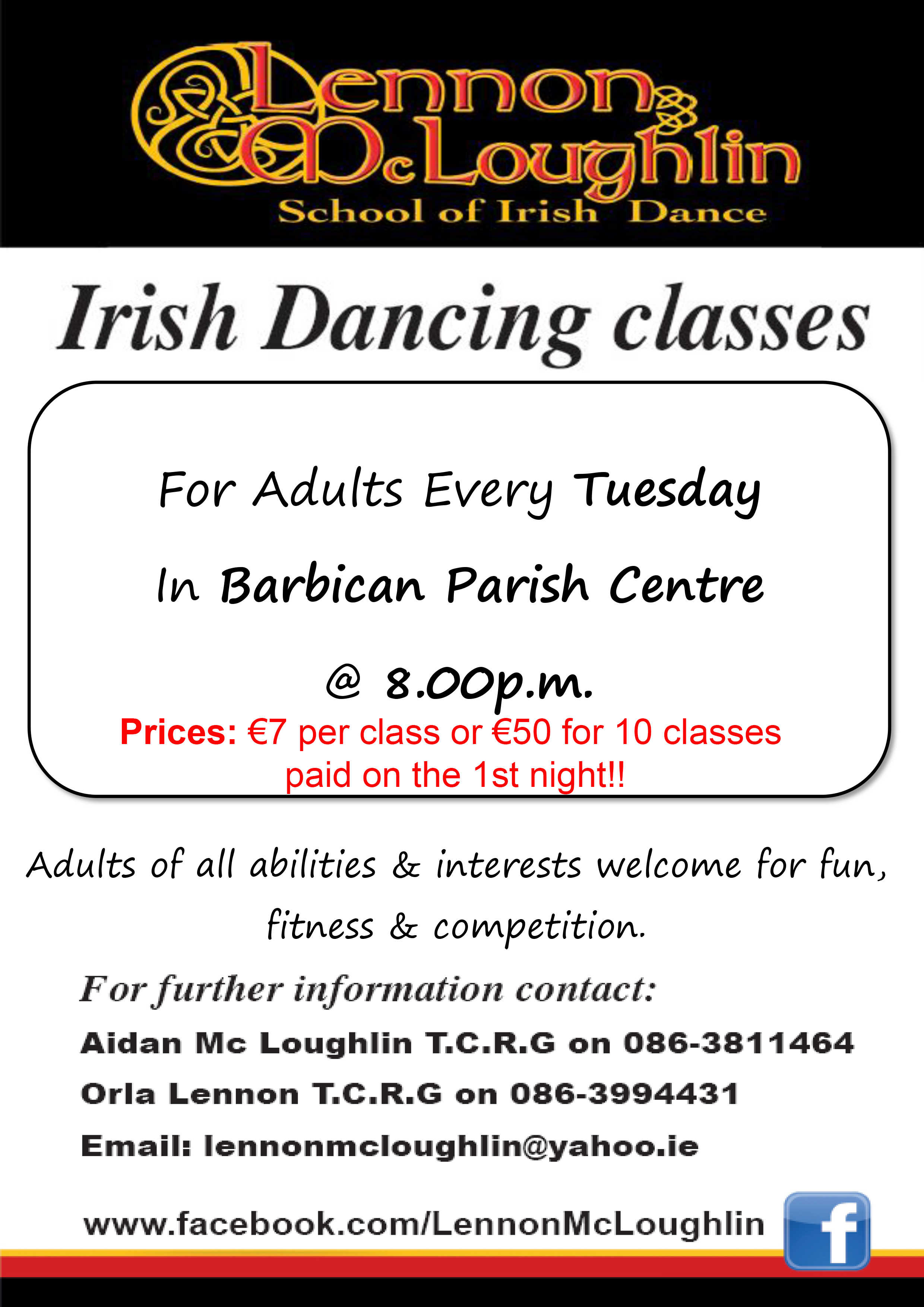 Lennon - Mc Loughlin Irish Dancing Classes