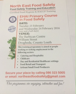 North East Food Safety - EHAI Primary Course in Food Safety
